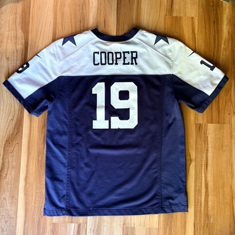 NFL Cowboys Navy and White Jersey Cooper #19 XL (18-20)